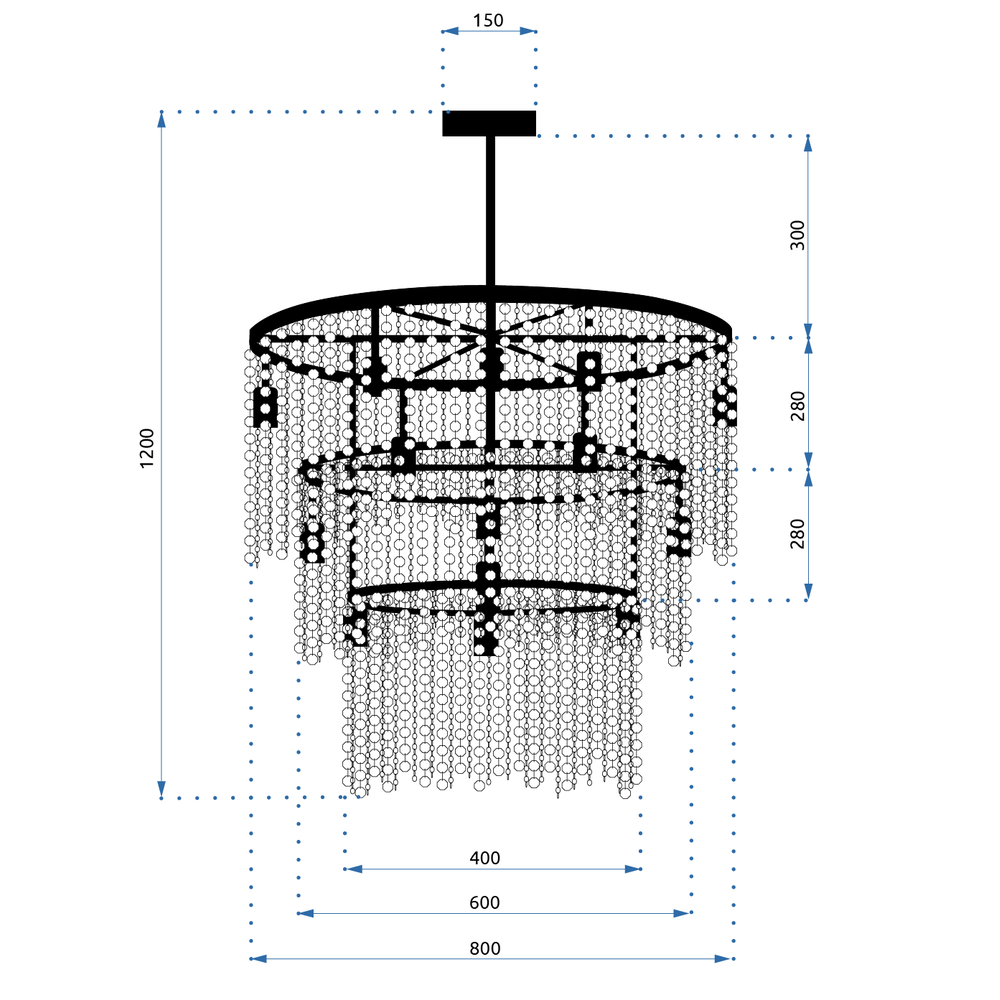 Lampe Cristal APP1314-CP Black