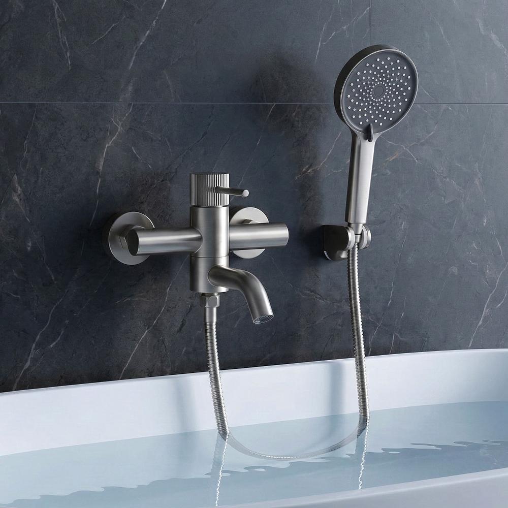 Vanová baterie Rea Lungo Stripe Brush Nickel