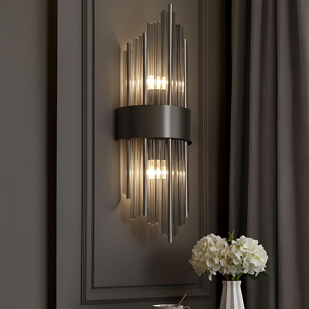 KINKIET ŚCIENNY APP1760-1W Czarny/Szary