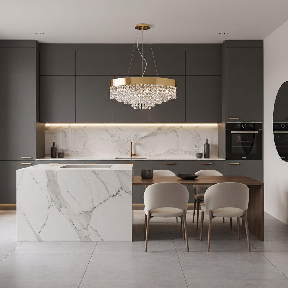 Lampa sufitowa wisząca APP1787-16CP 60 cm Złota