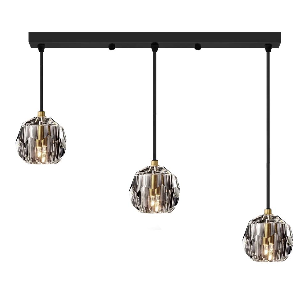 Kristall Deckenlampe APP587-3CP Black