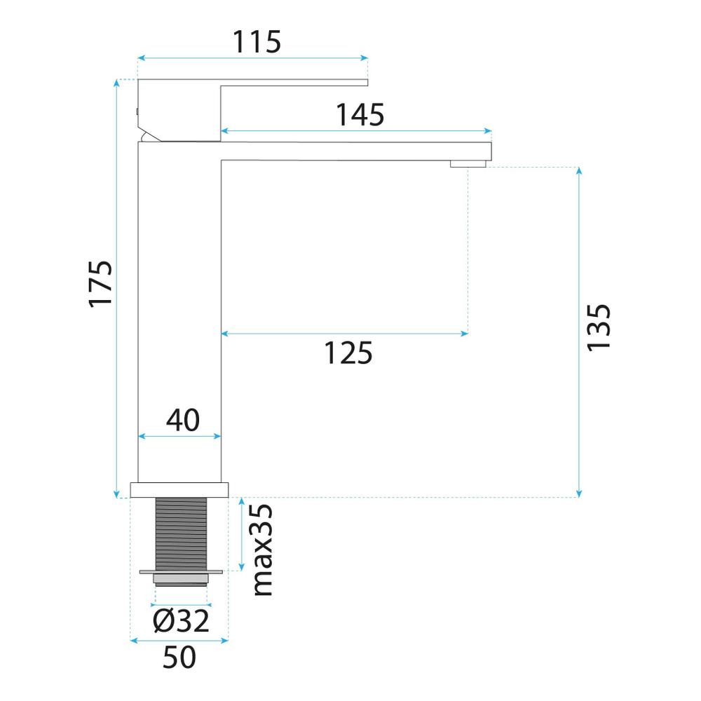 Rubinetto da bagno Rea Hunter Brush Nickel