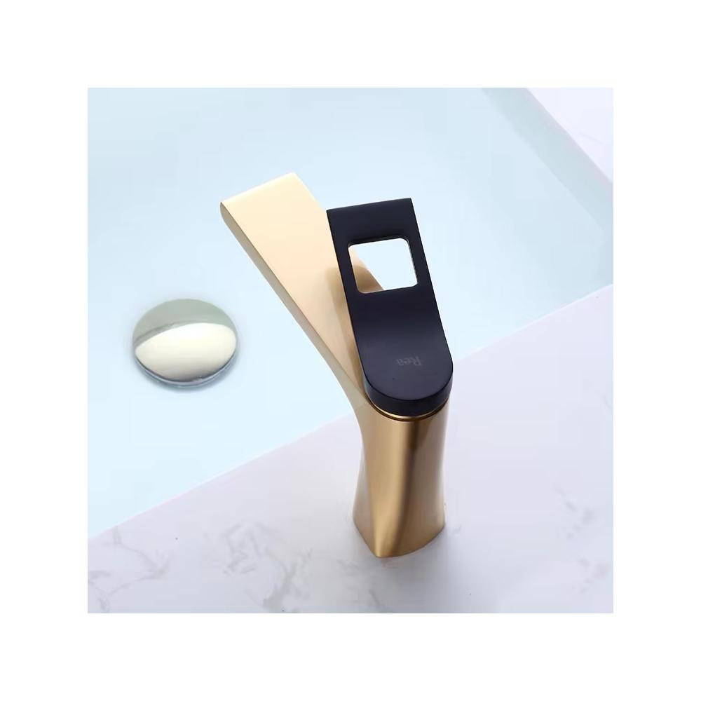 Bathroom faucet REA Soul Gold mat black low