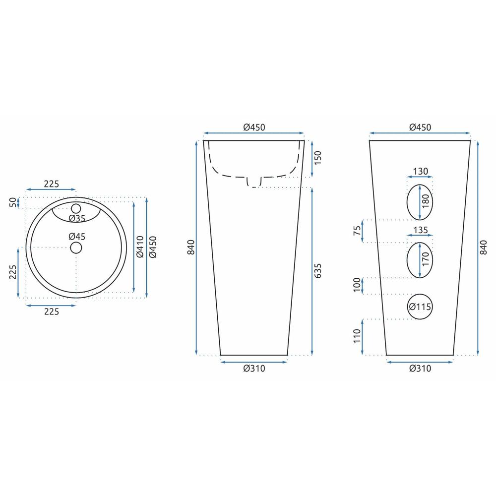 Umivaonik keramički samostojeći Anya