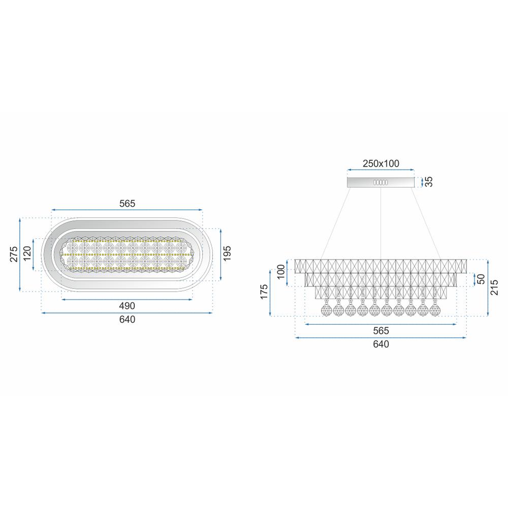 Deckenlampe  Kristall LED 102W Fernbedienung APP417-CP