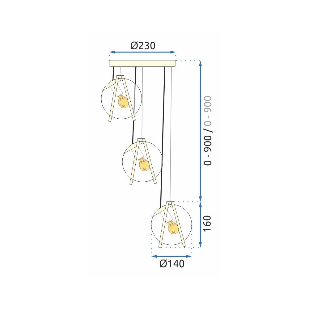 Deckenlampe APP1090-3 CP GOLD WHITE