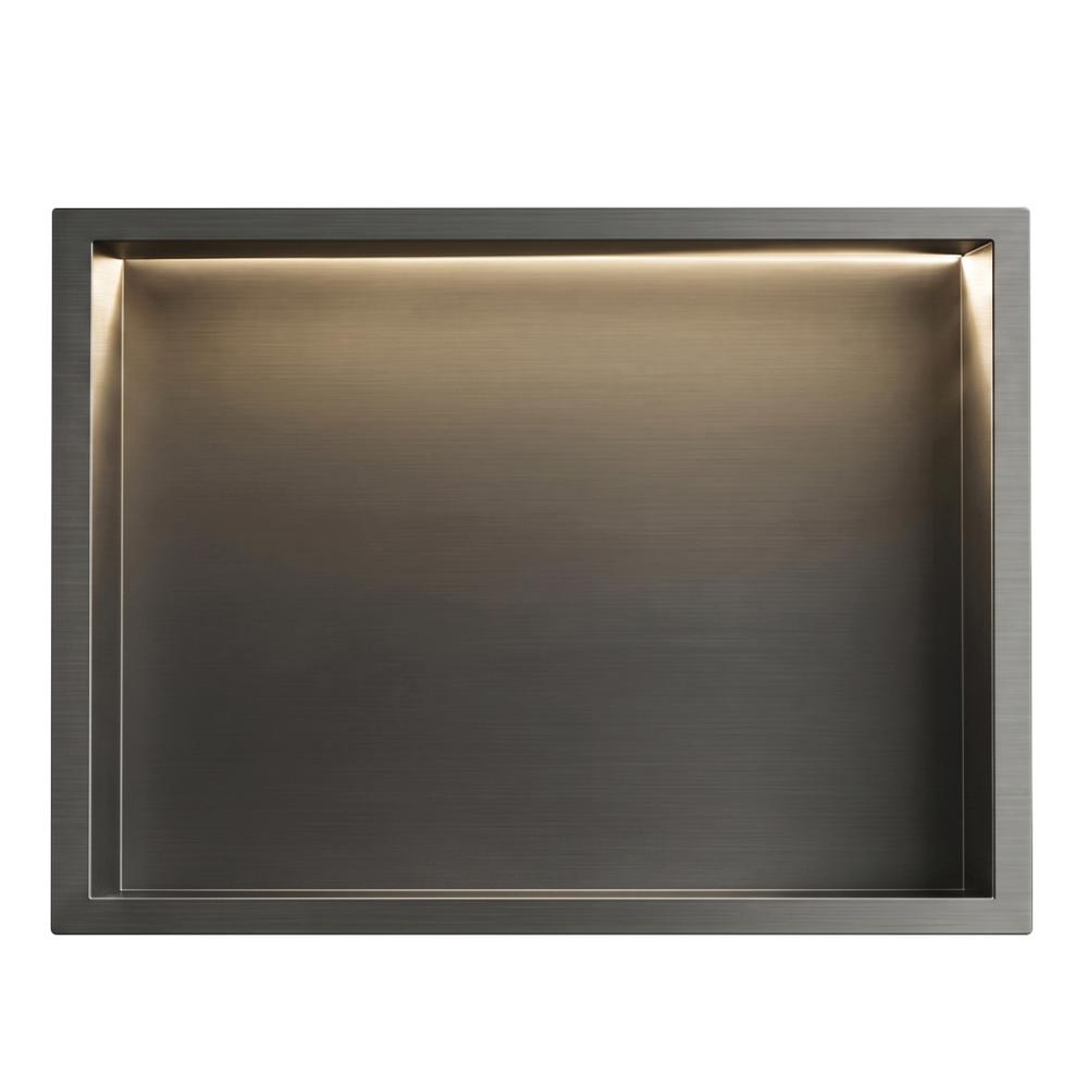 PÓŁKA WNĘKOWA ŁAZIENKOWA LED 30x45 Tytan