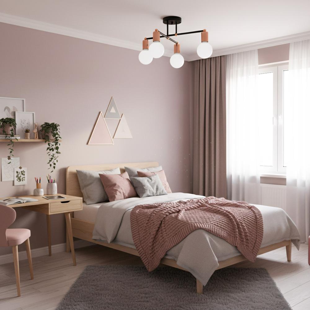 Плафон c 4 рамене Rose Gold 392200