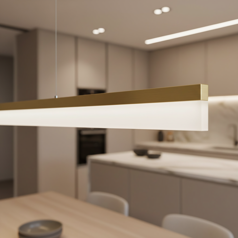 Deckenleuchte LED APP1694-CP 120 cm Brush Gold