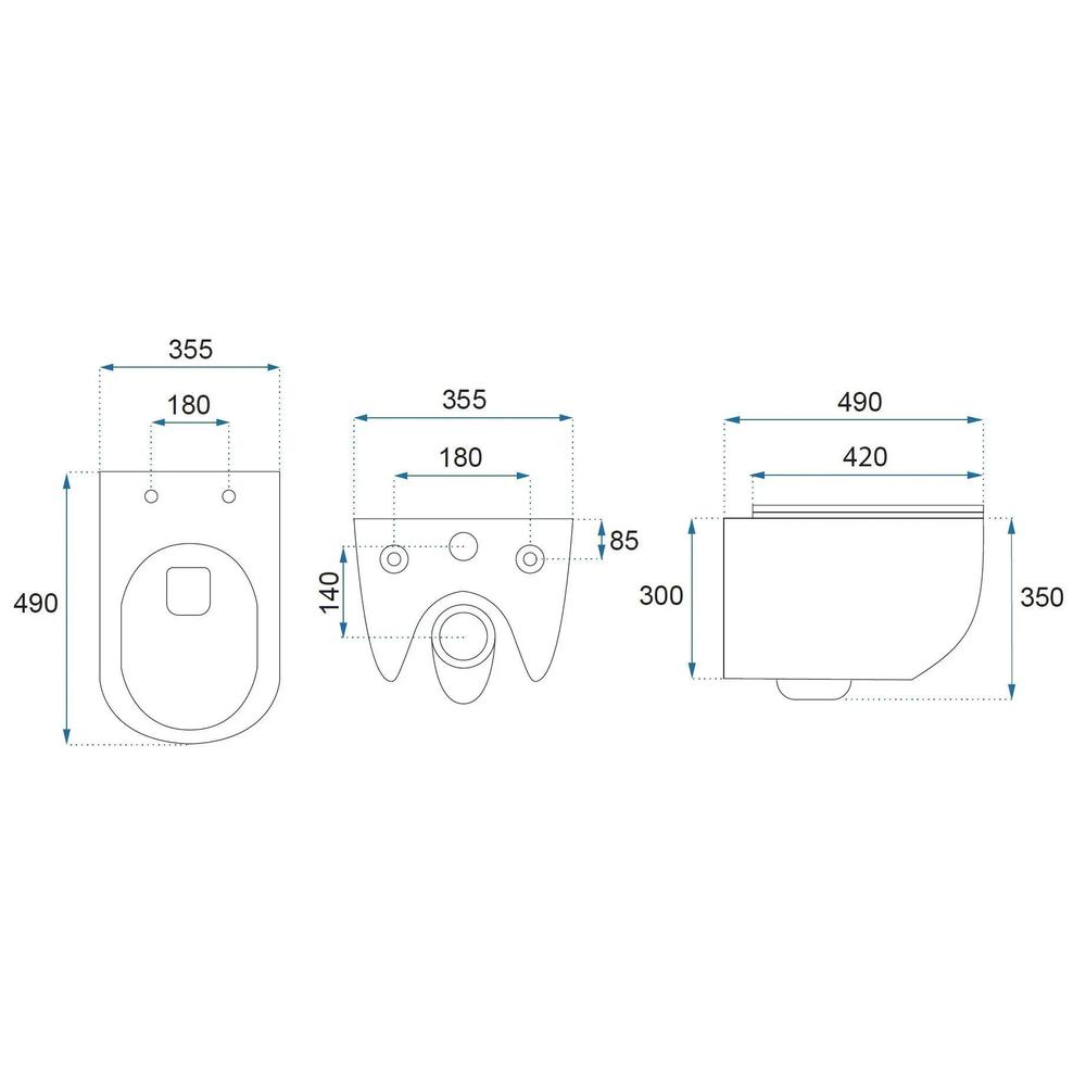 Misa WC podwieszana Rea Carlo Mini Tornado NF CZARNA MATOWA