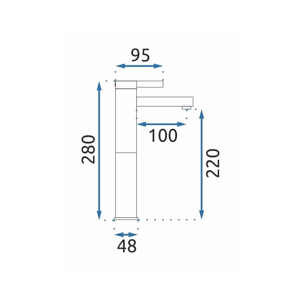 Bateria Umywalkowa REA POLO Biała Chrom Wysoka
