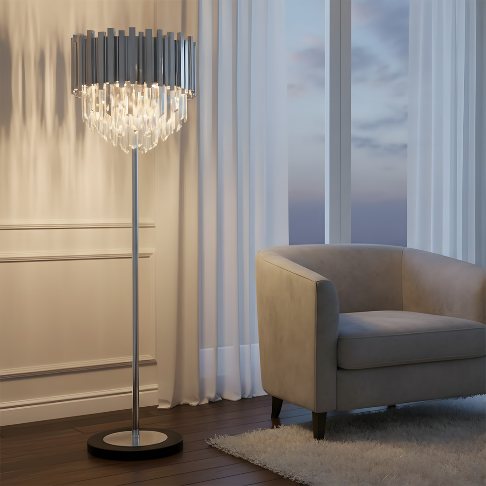 Lampa Stojąca Podłogowa APP1716-3F Chrom