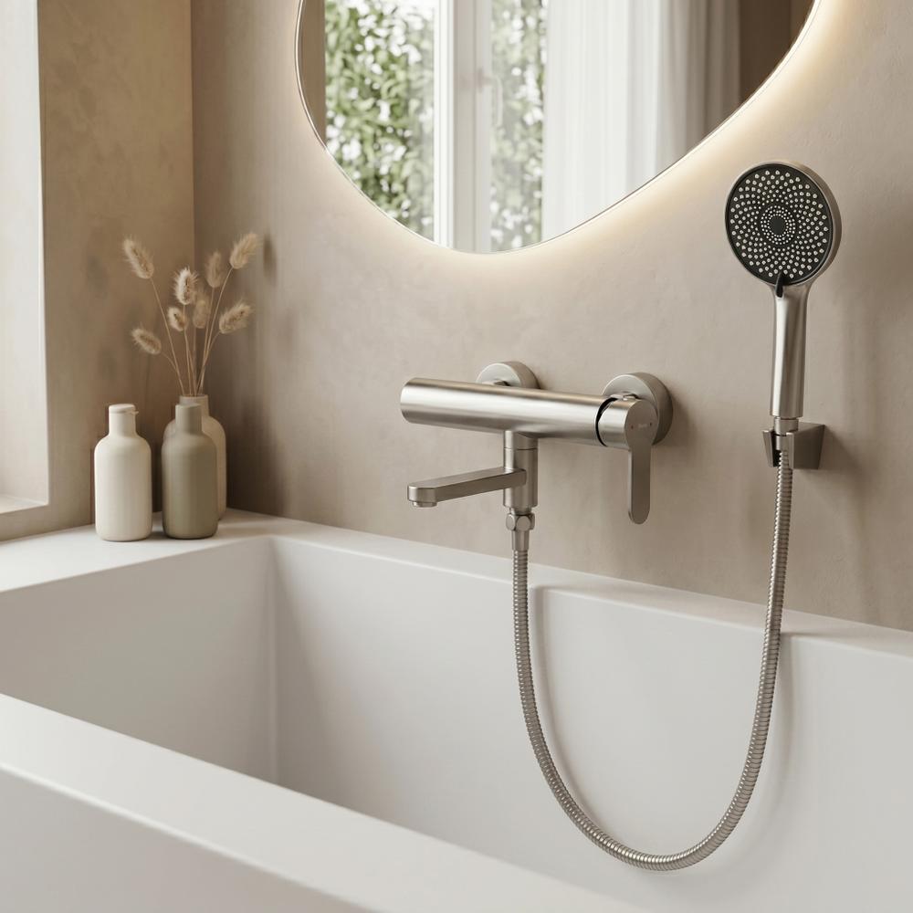 Bath mixer Rea Arcos Brushed Nickel