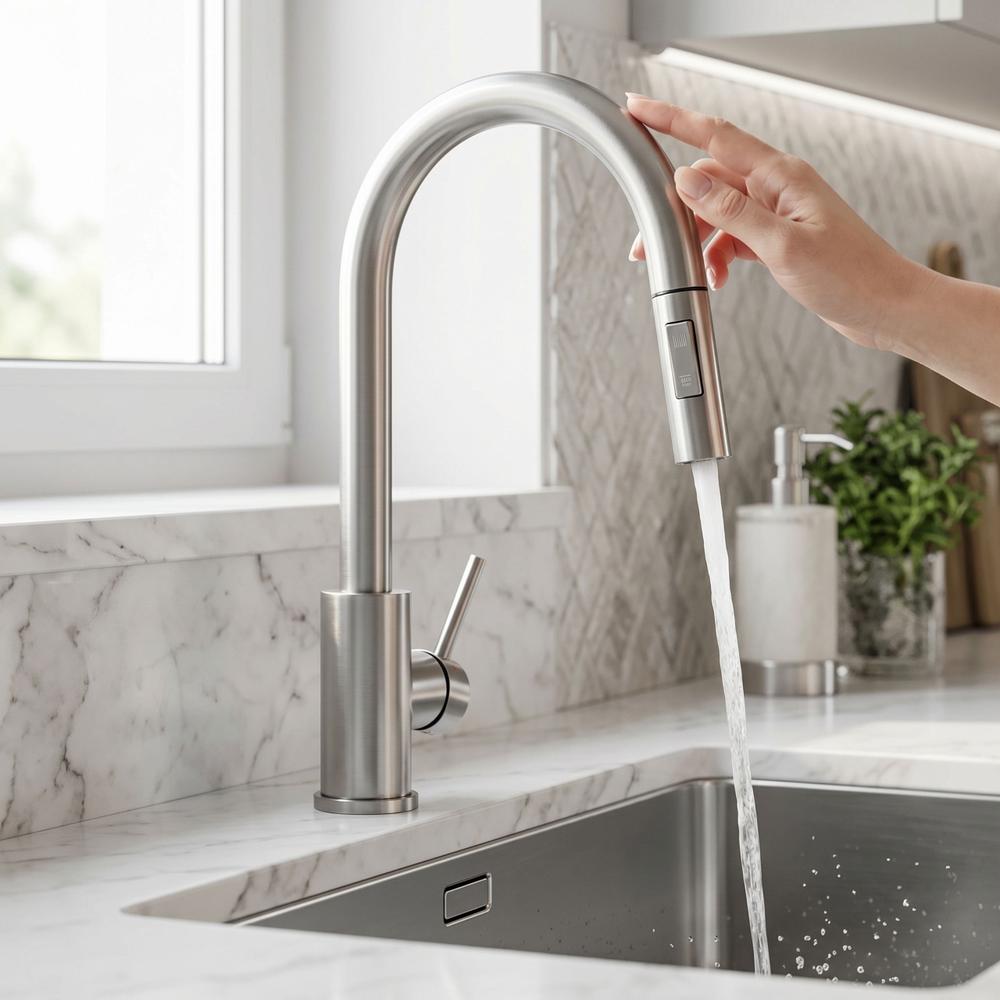 Kuchynská batéria Rea Fresh Touch Brush Nickel