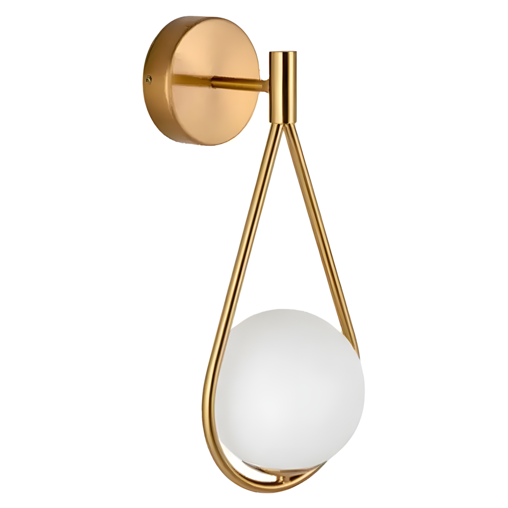 Kinkiet Ścienny Kula Szklana G094-1W Złoty Biały