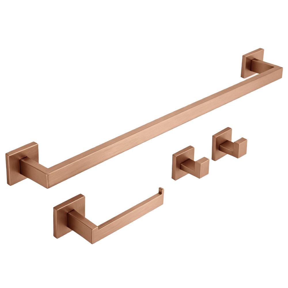 Kylpyhuonetarvikesetti Rio Brush Copper 4 osaa