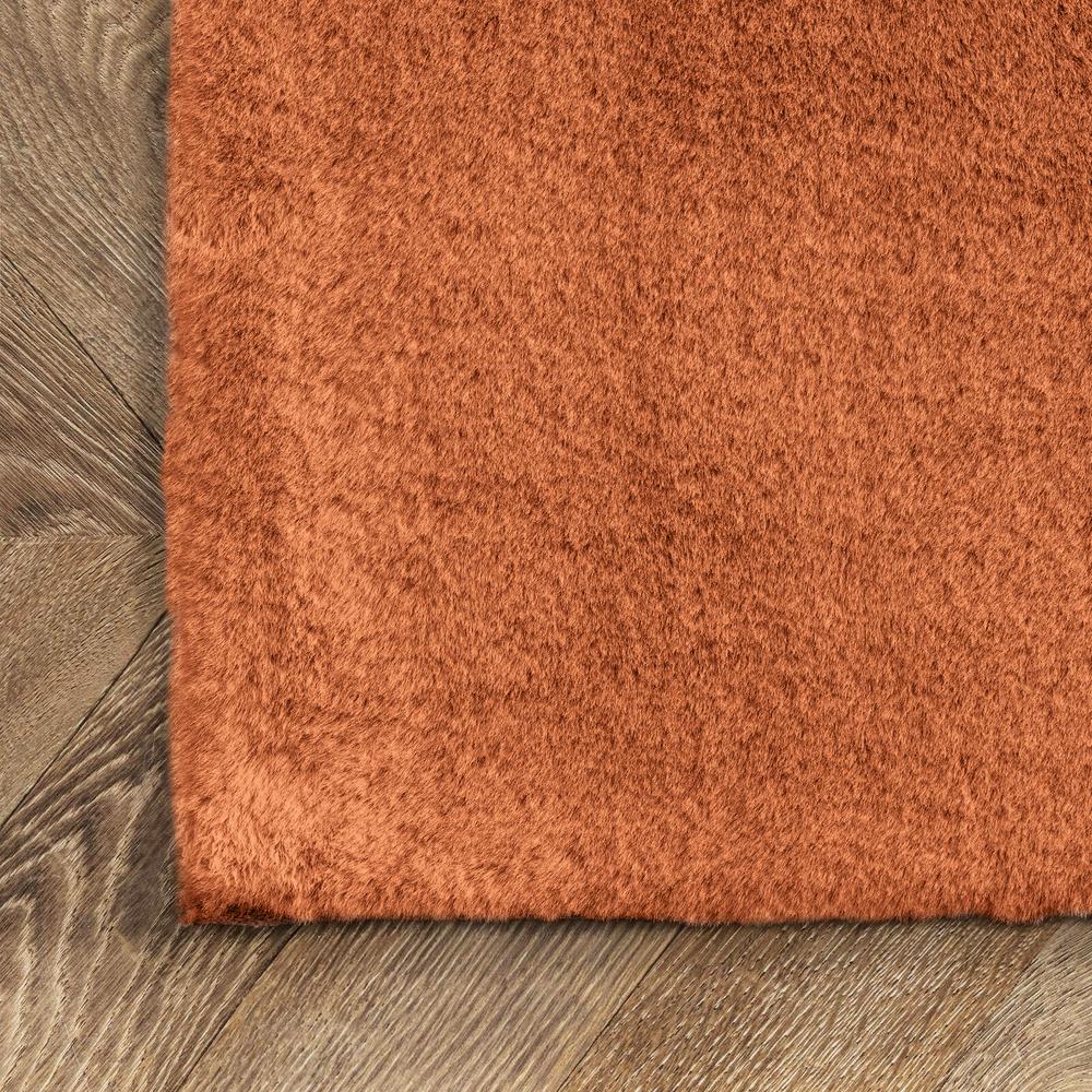 Jedwabisty Wysoki Dywan Rabbit Ceglasty