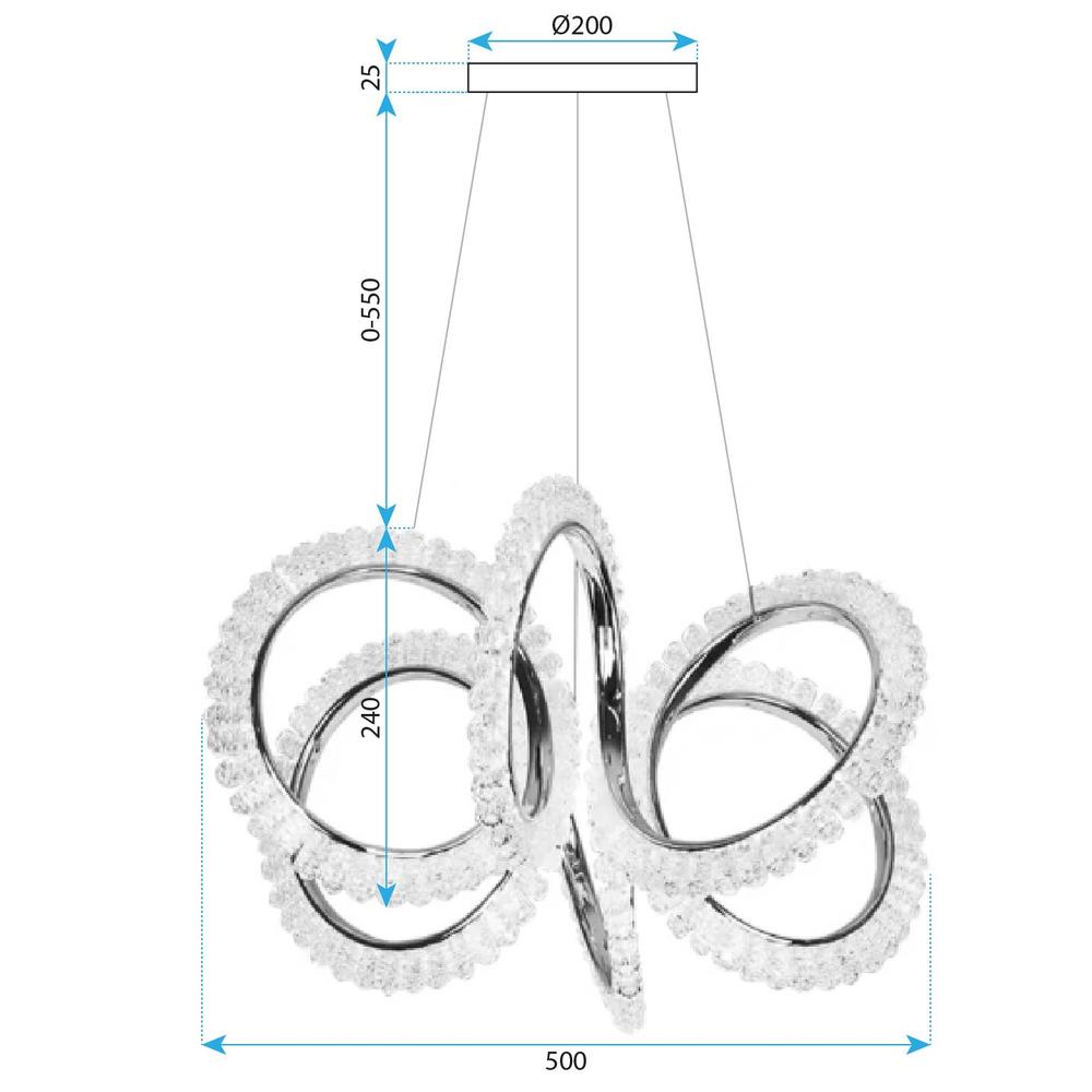 LAMPA WISZĄCA LED G037-CP ZŁOTA
