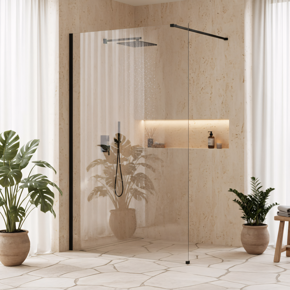 Shower screen Rea Flexi Transparent / Black 120