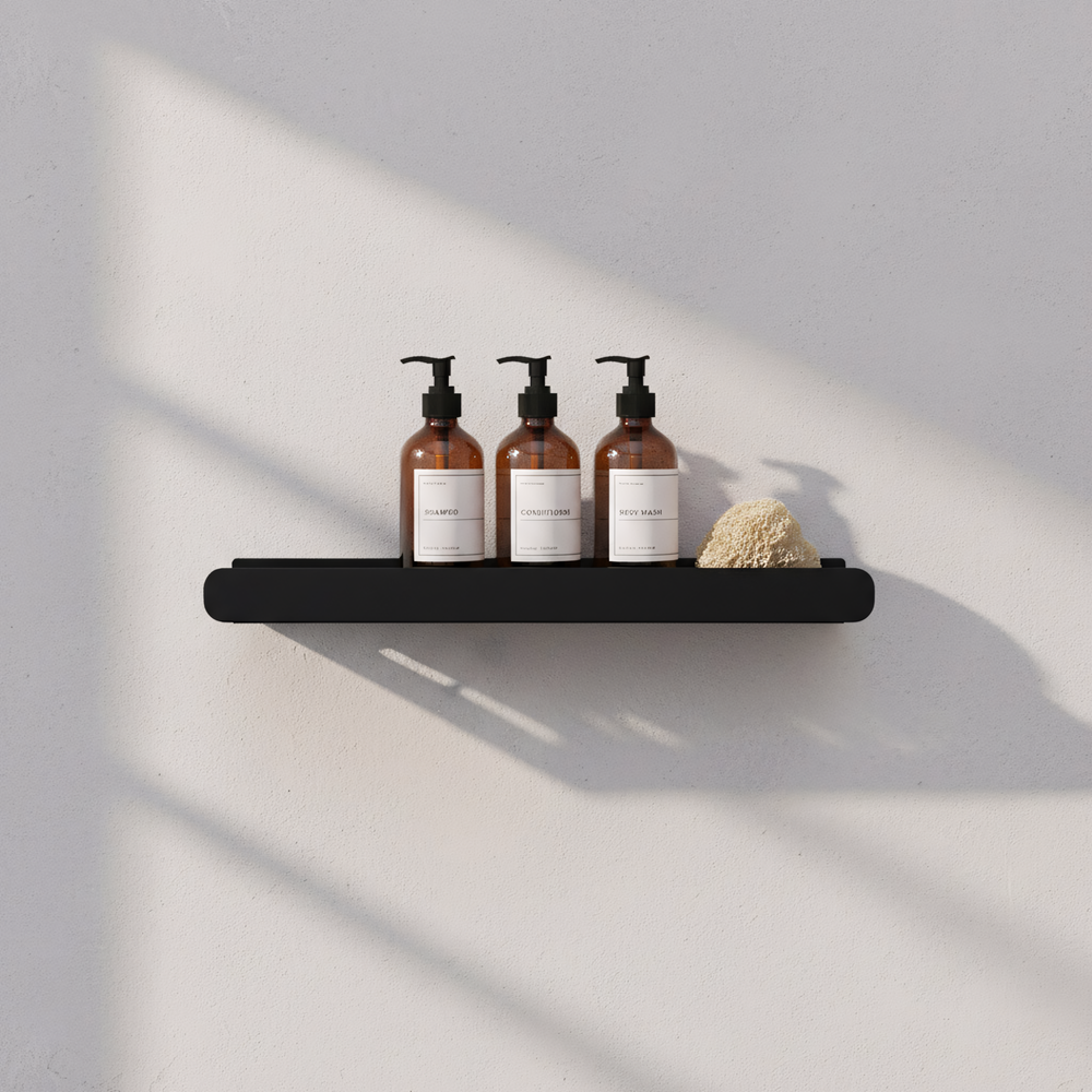 Ράφι ντουζιέρας μπάνιου SF03 45cm μαύρο ματ