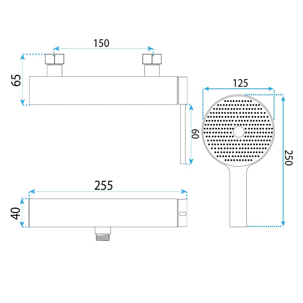 Bateria prysznicowa REA Rivo Złota Szczotkowana