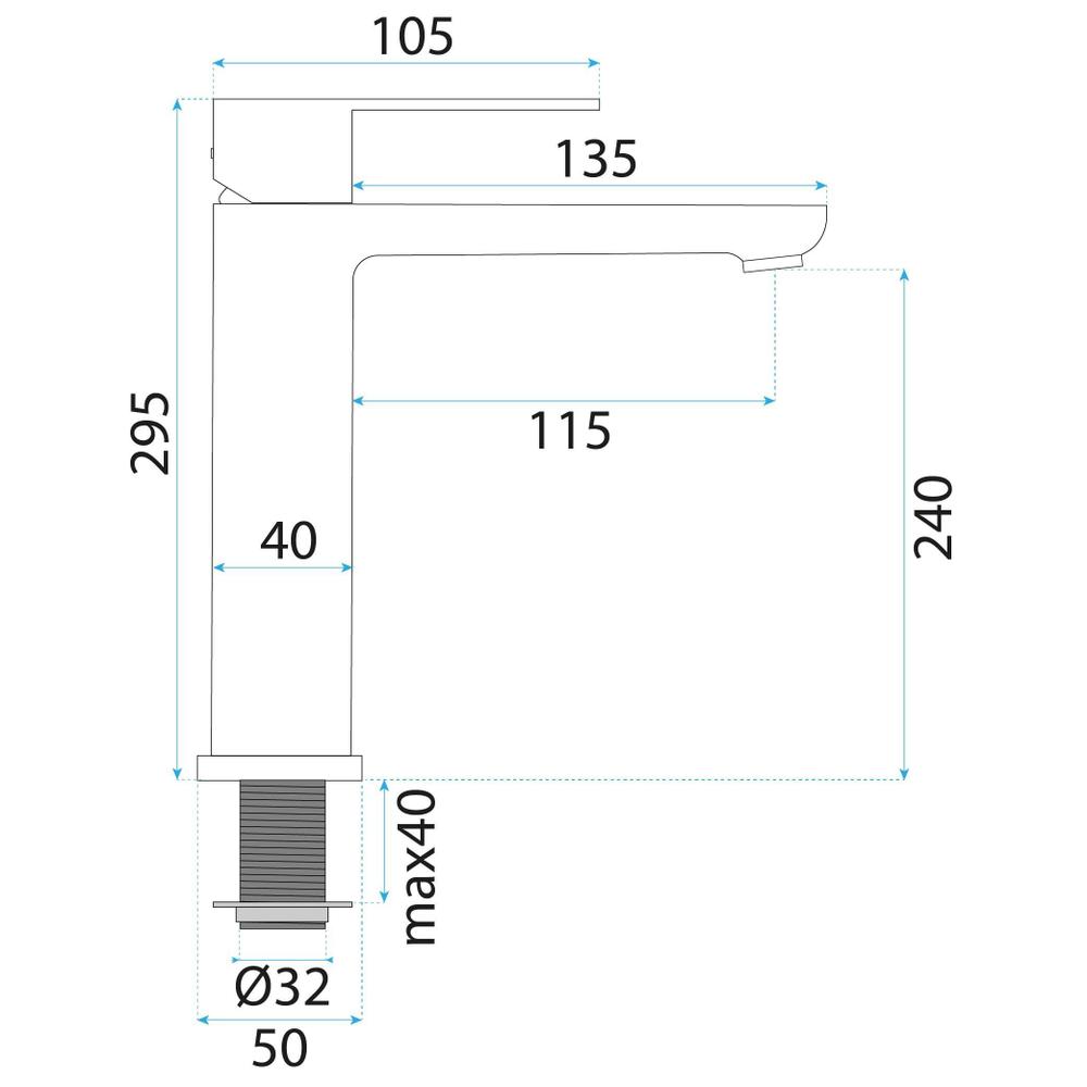 Torneira para lavatório Rea Logan Titan High