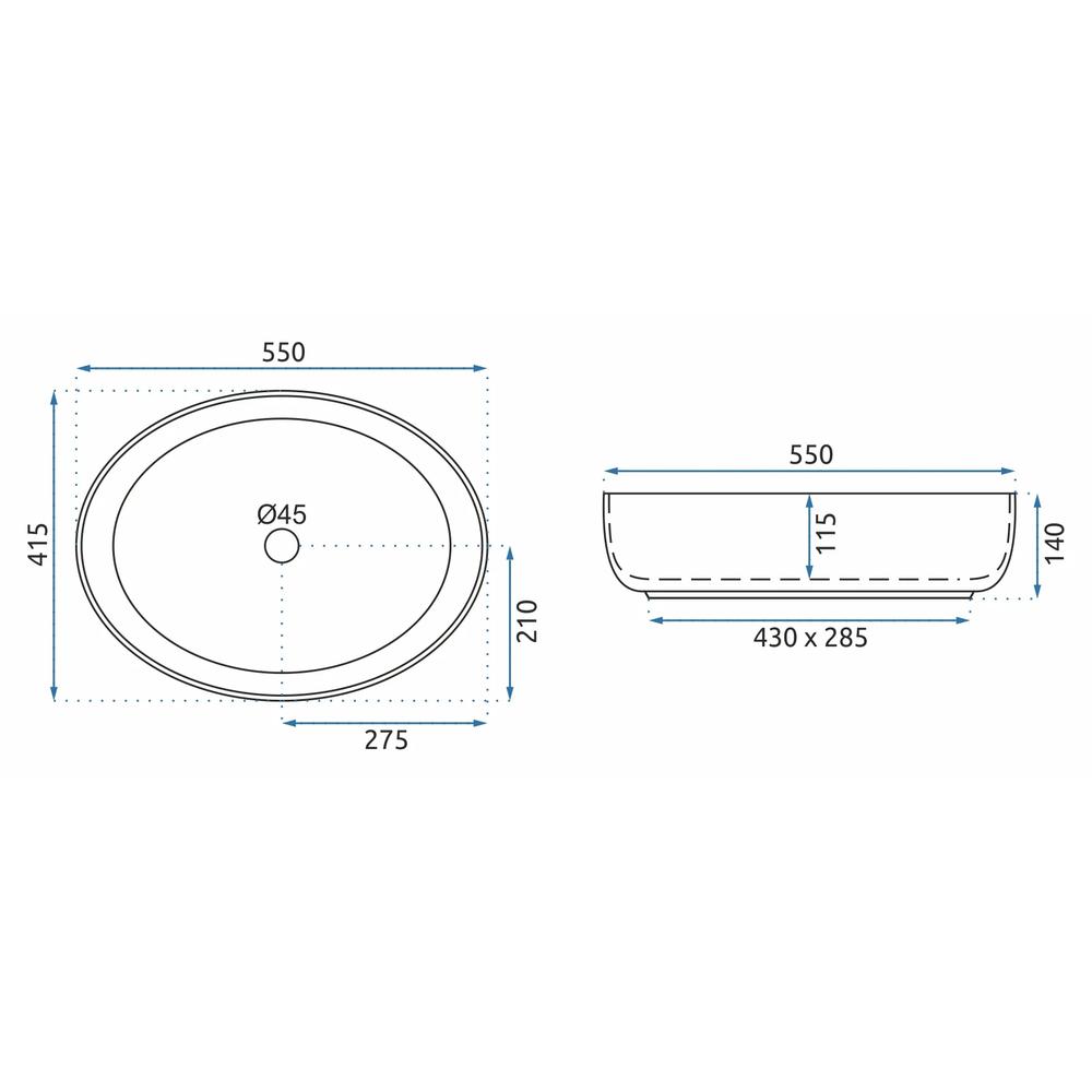 Nadgradni umivaonik REA Queen Carrara Shiny