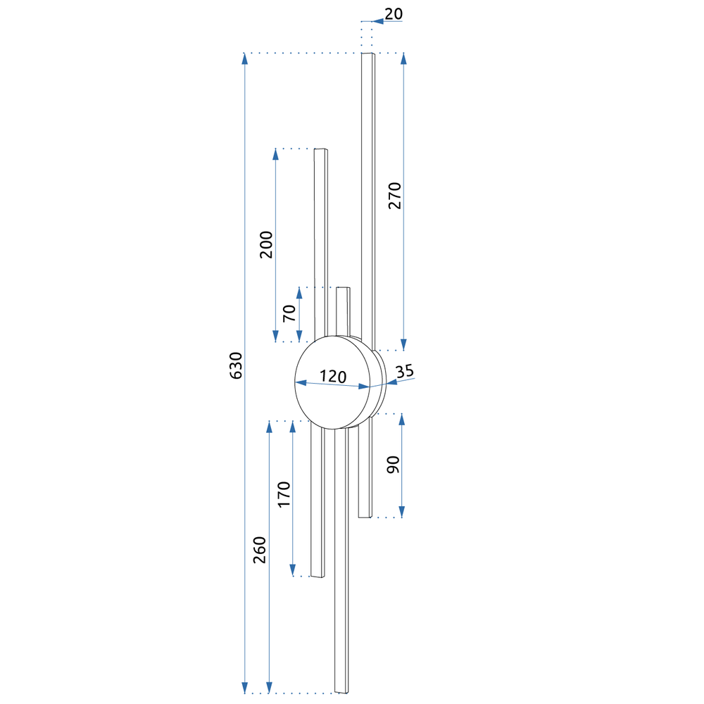 Wandlampe LED APP1437-W BLACK GOLD