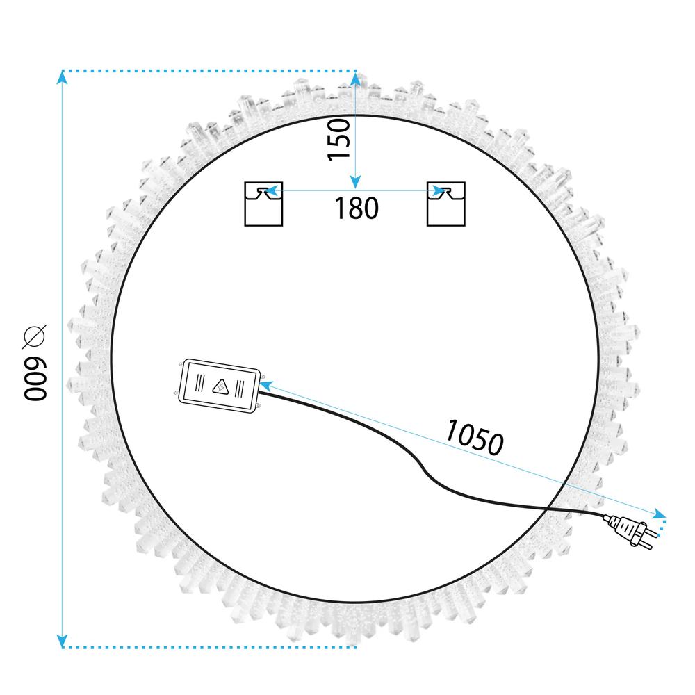 LED sienas spogulis 60cm YH-3564