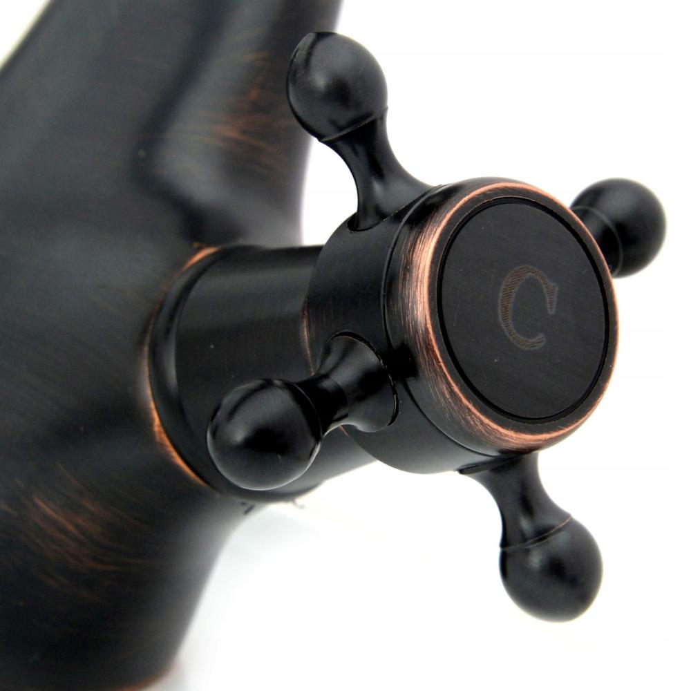 Torneira para lavatório antiga Rea Retro preta baixa