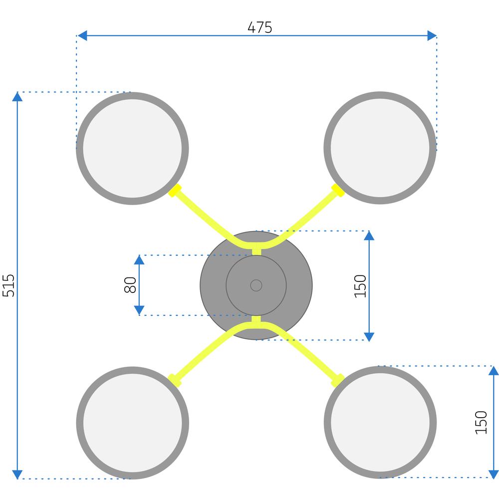 Deckenlampe Grey/Gold APP531-4C