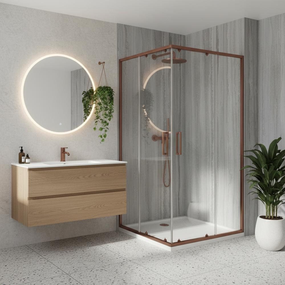 Καμπίνα ντους Rea City 80x100 Brush Copper