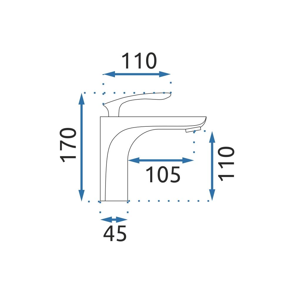 Rea Orbit Gold Low slavina za umivaonik