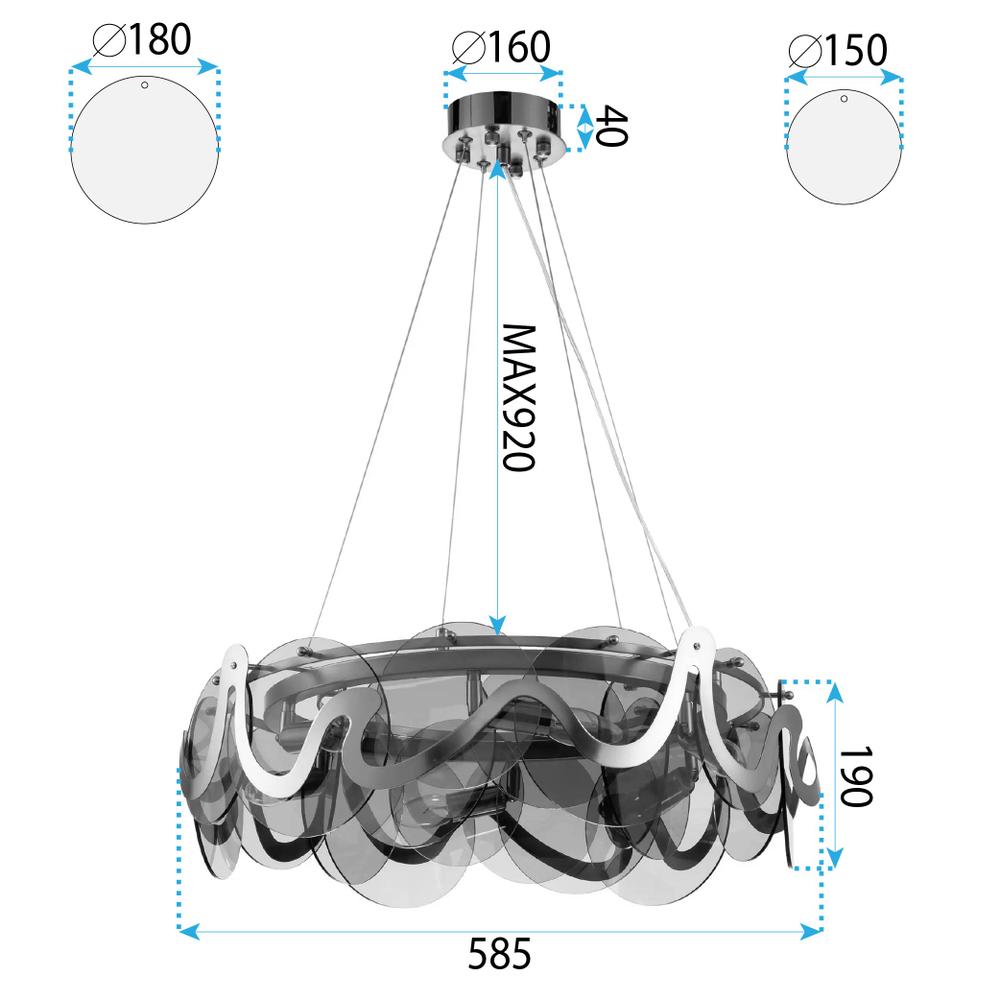 Lamp APP1545-8CP Brush Gold / Grey
