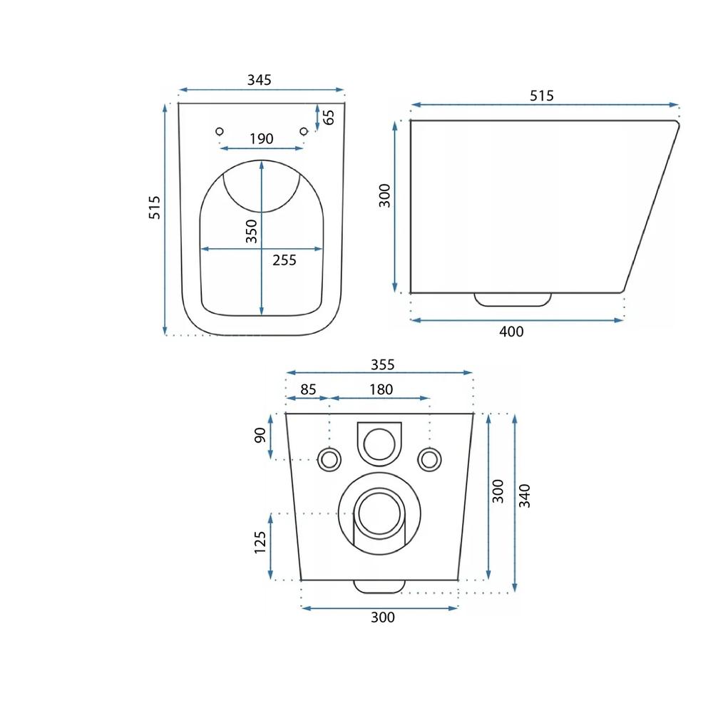 Misa WC podwieszana Rea Julio Czarna Matowa