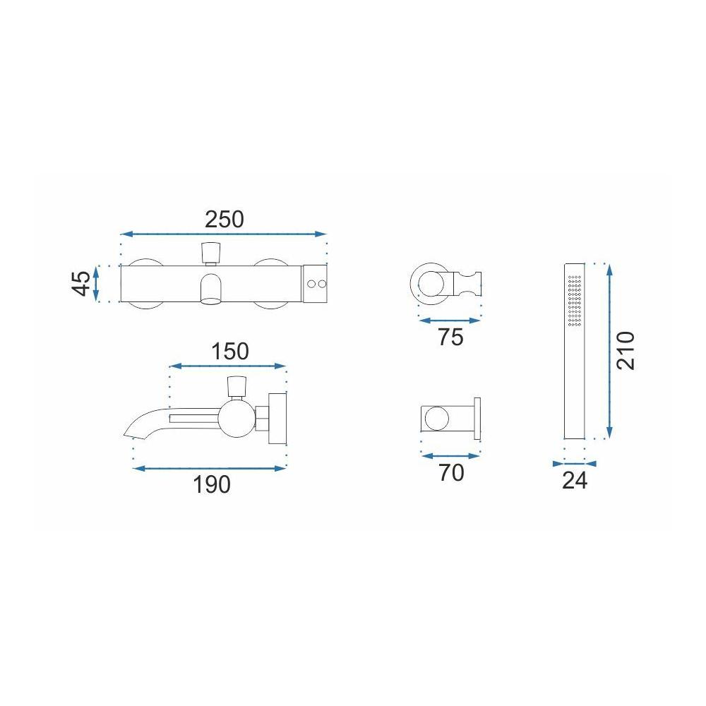 Bathroom faucet Rea Lungo White Matt