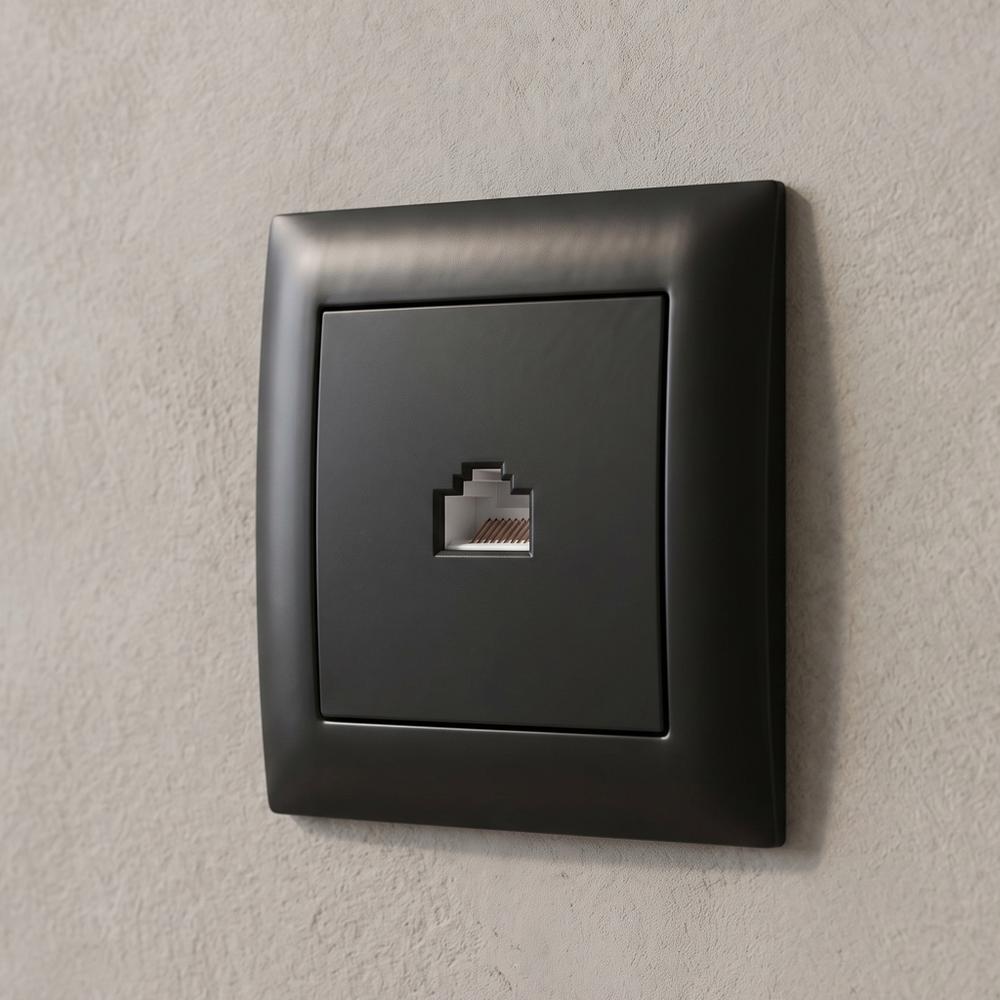 Gniazdo RJ45 z ramką OSTE JNH010-S Czarne