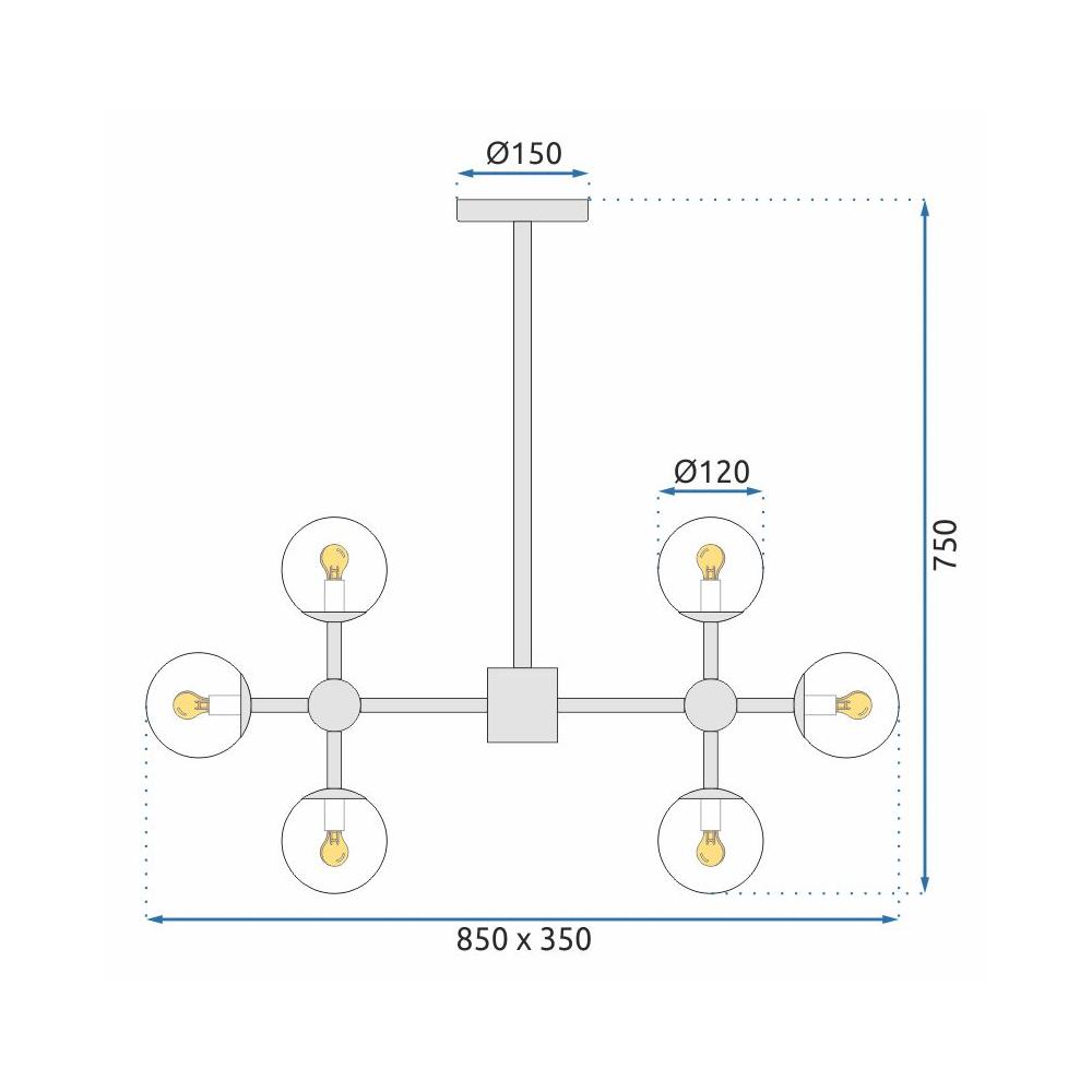 Deckenlampe 8 Kugel APP269-8C