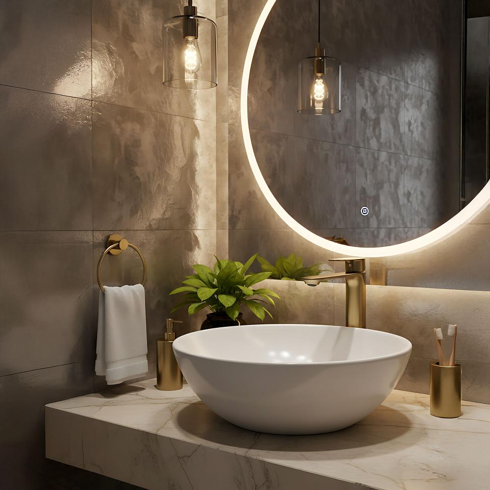 REA Drop Mešalnik za umivalnik Brush Gold High