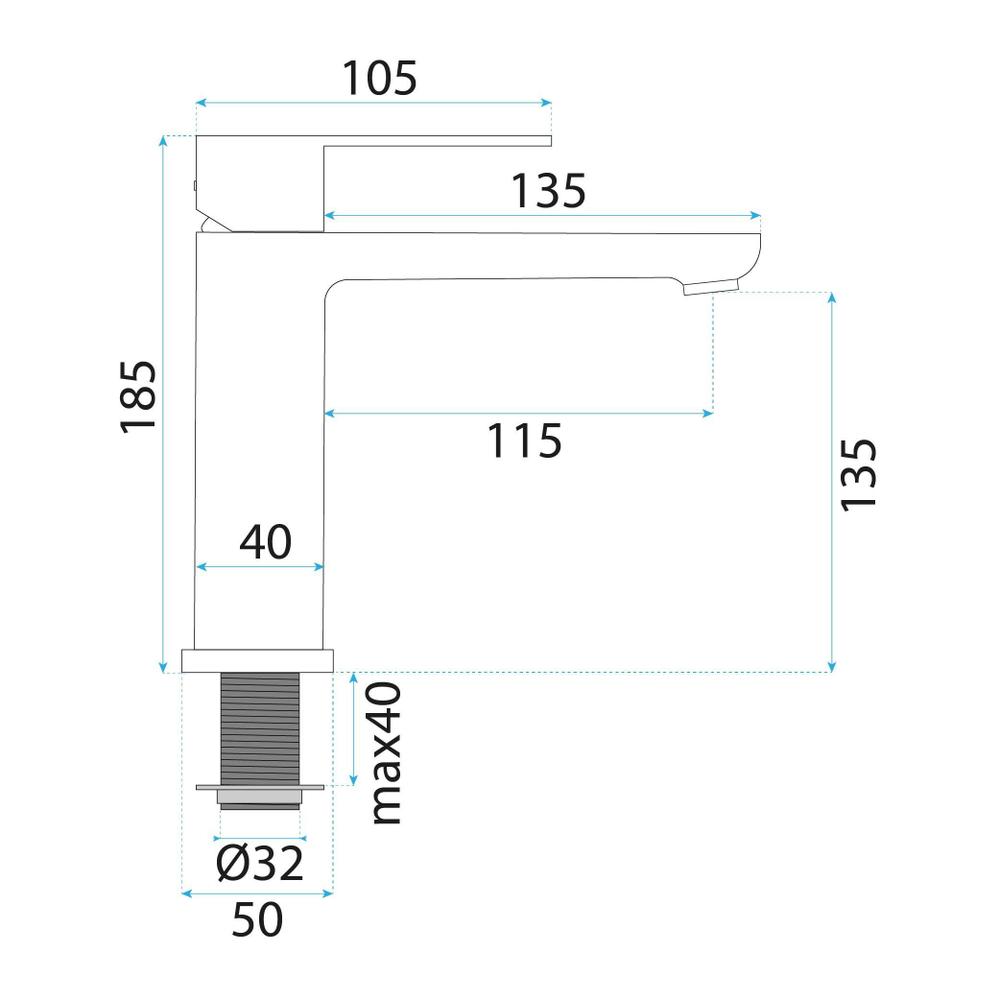 Torneira para lavatório Rea Logan Brush Copper
