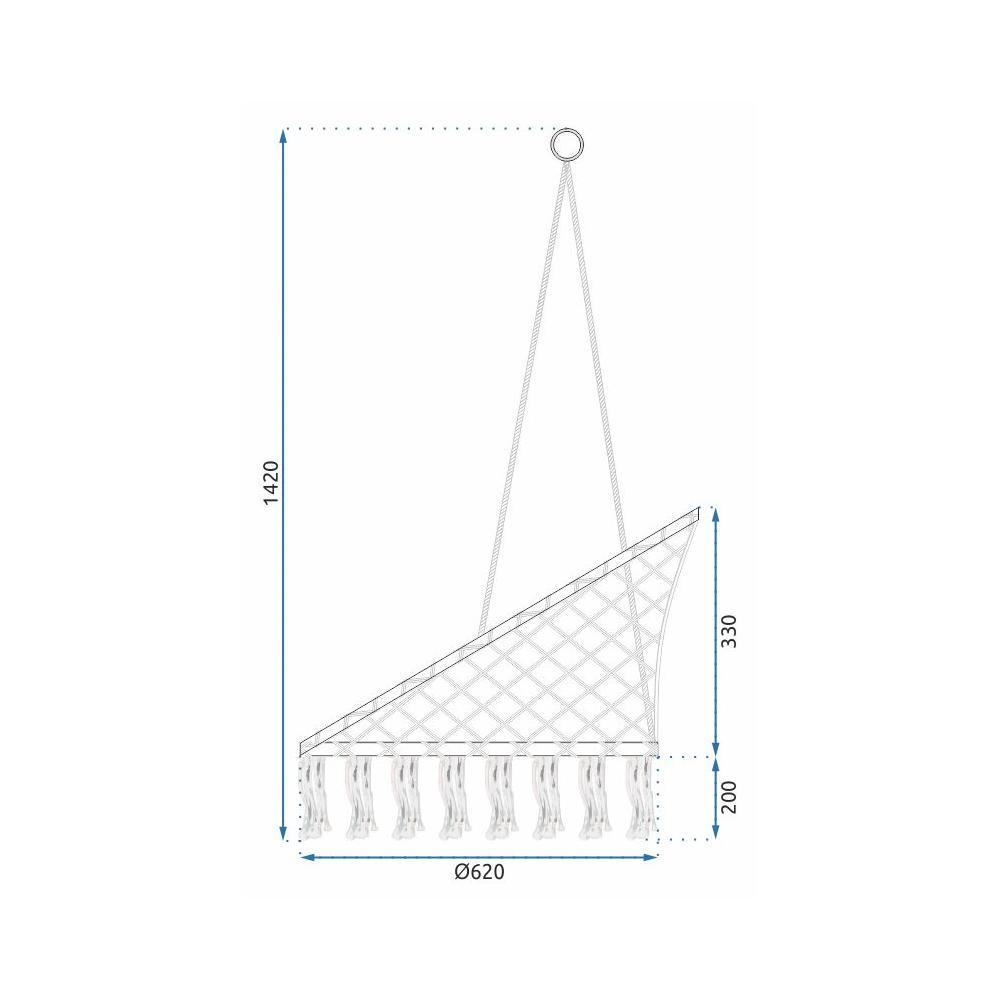 Fotel wiszący boho z poduszką black 490129A