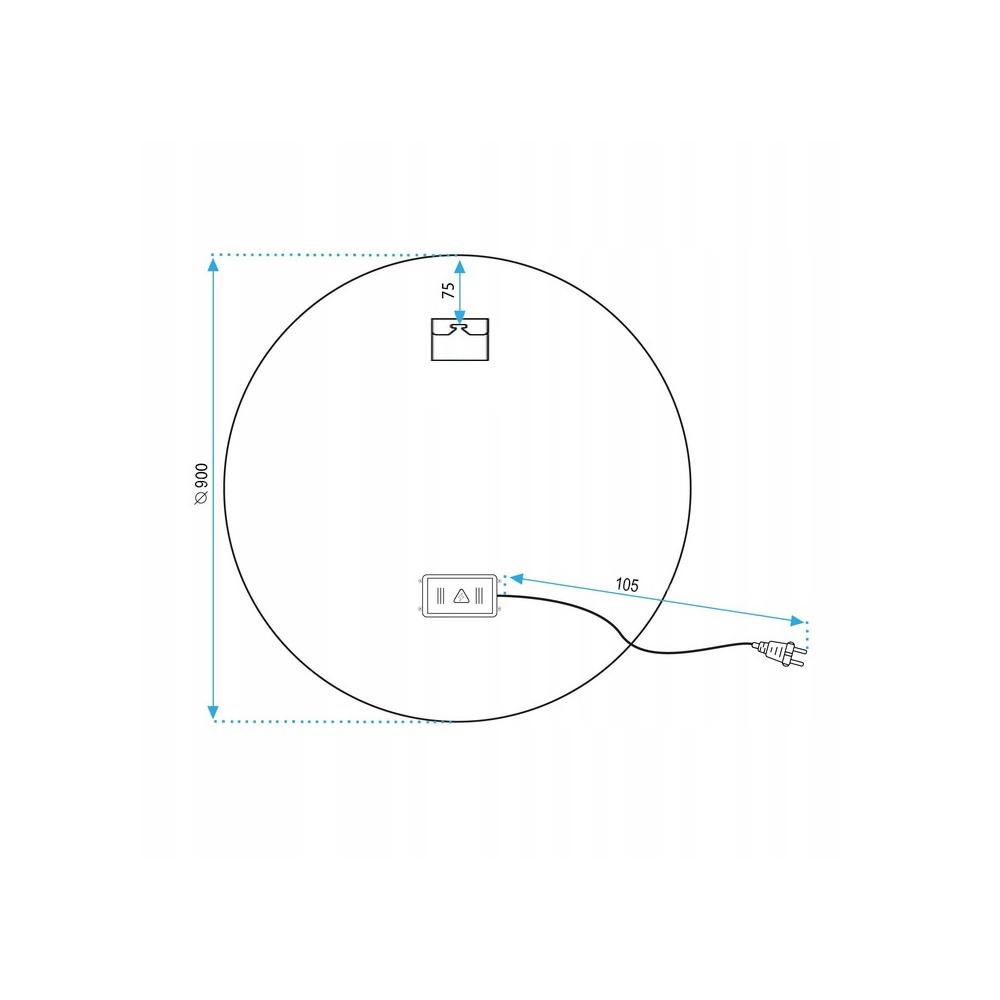 Miroir LED 90cm BAS P11416