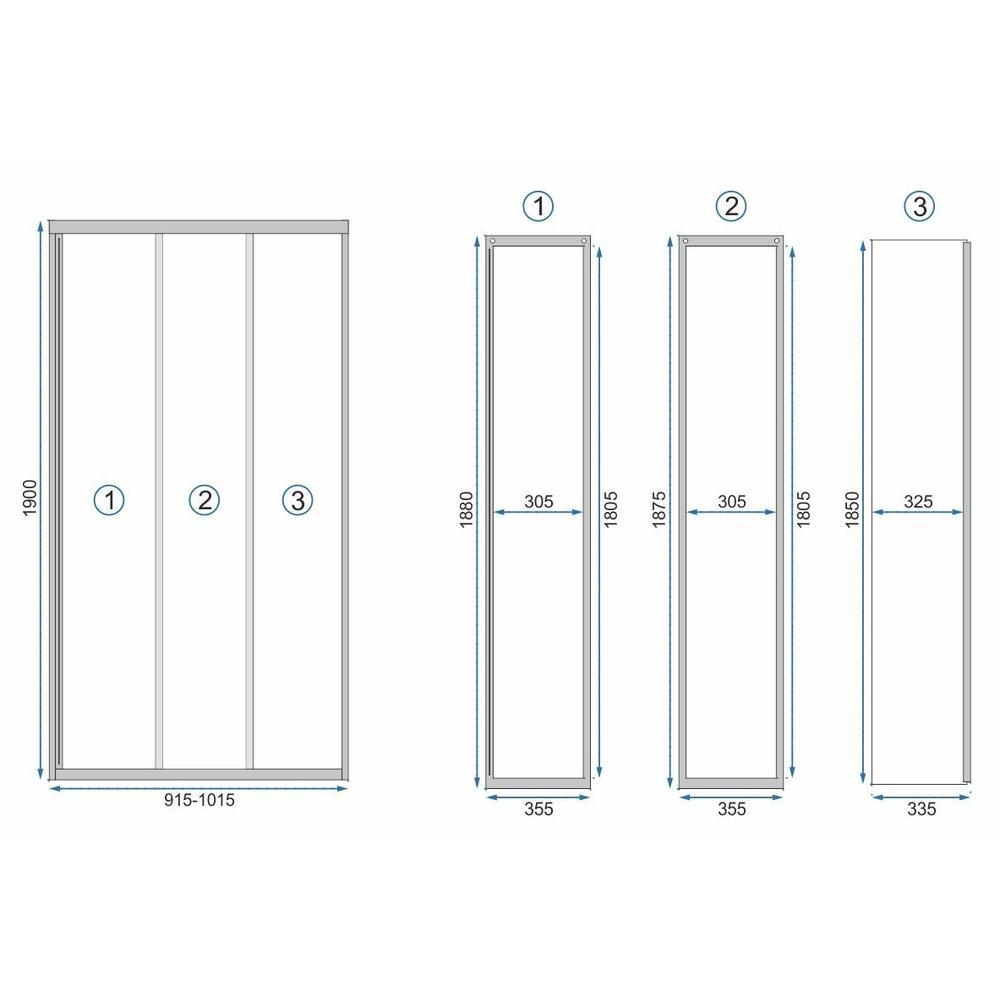 Shower doors Rea Alex Black 100