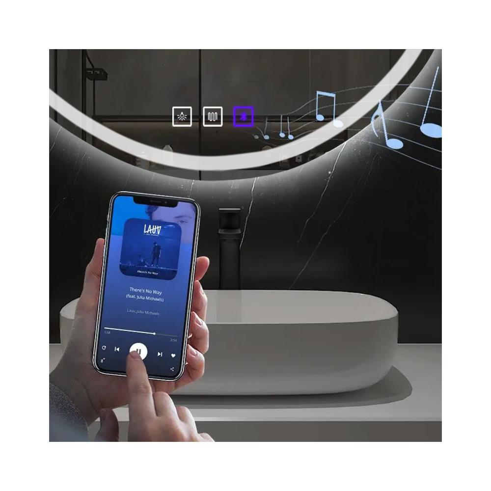 MIROIR MURAL LED AVEC FONCTION BLUETOOTH 70x100cm FOG