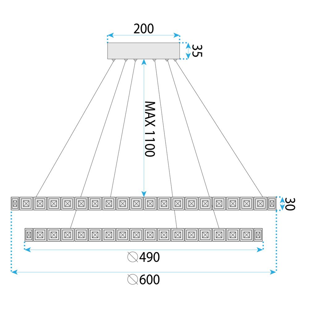 Lampe LED MS011-CP ROSE GOLD 59cm