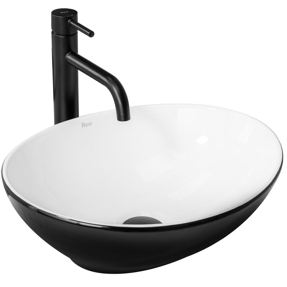Countertop washbasin Rea Sofia White Black