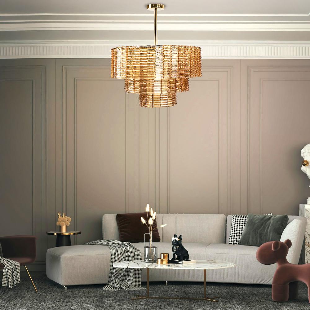 Hängelampe für die Decke APP1677-8CP Braun