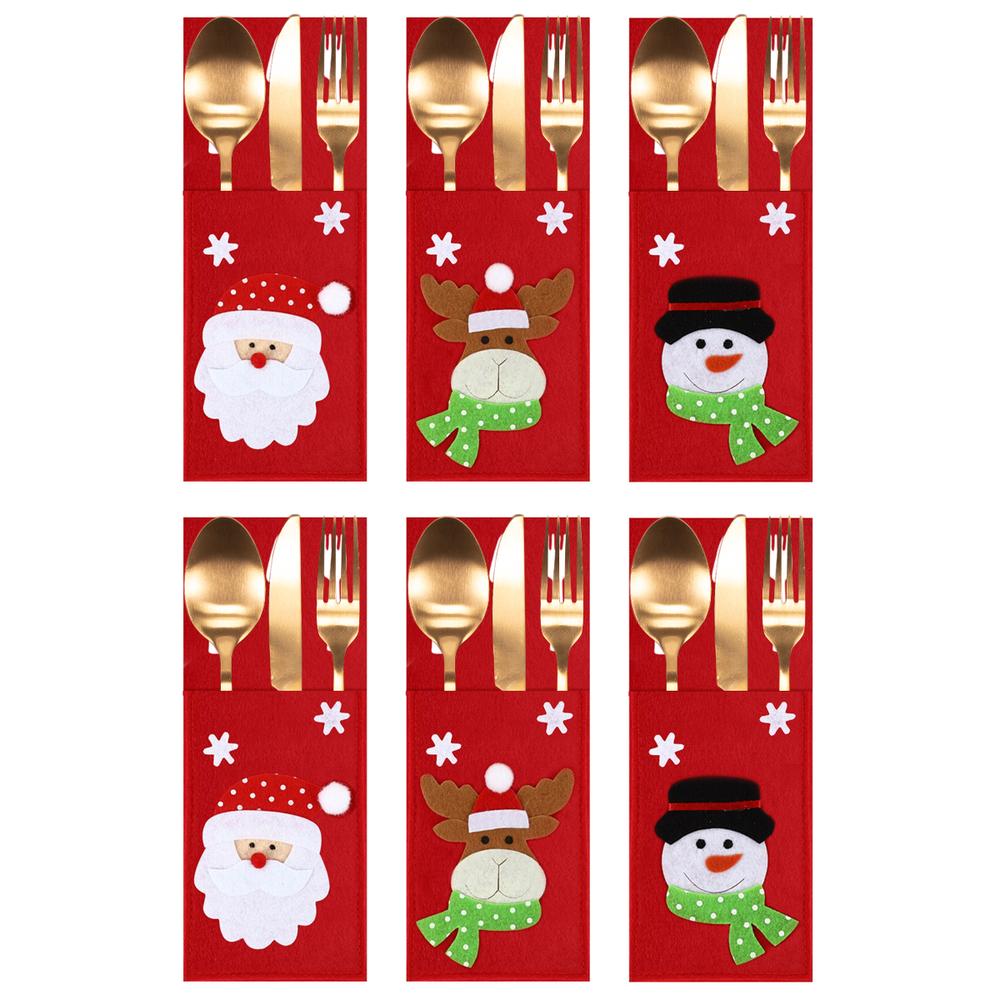 Pokrowiec na sztućce Świateczny 6szt KF333