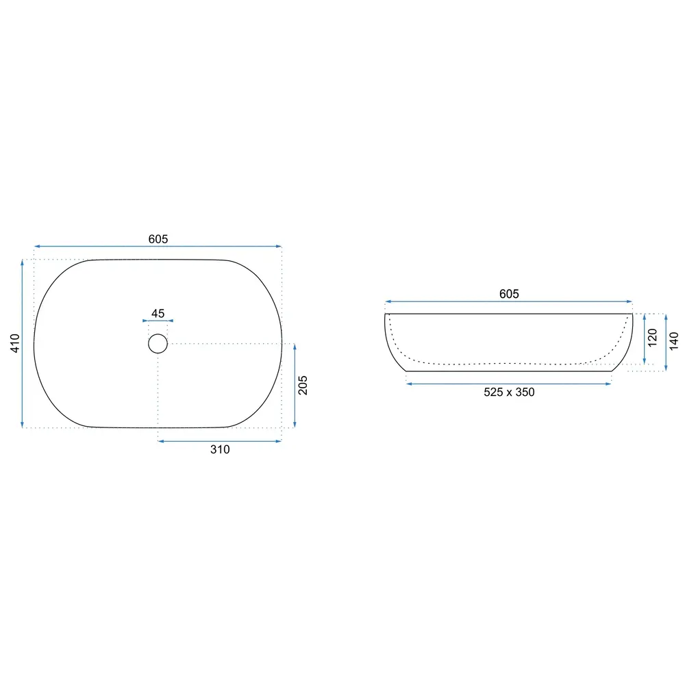 Vasque à poser en céramique Rea CLEO BLACK AIAX MATT