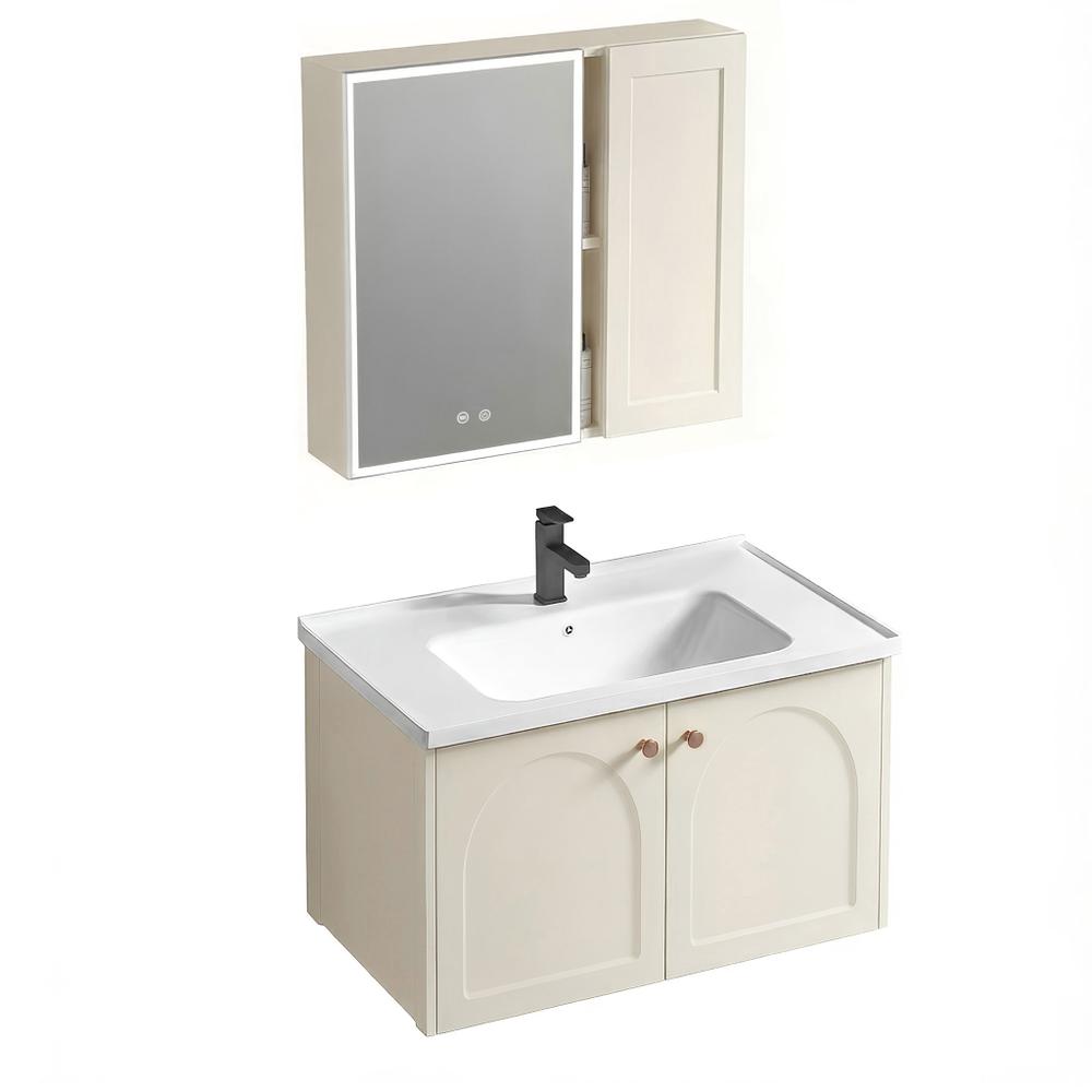 Conjunto de muebles de baño con lavabo Denver 60cm Creme